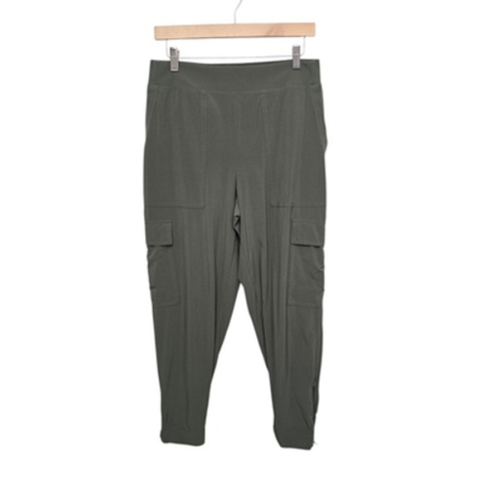 Athleta Pants Womens 10 Green Cargo Jogger Hiking Zip Hem Lightweight Outdoor‎